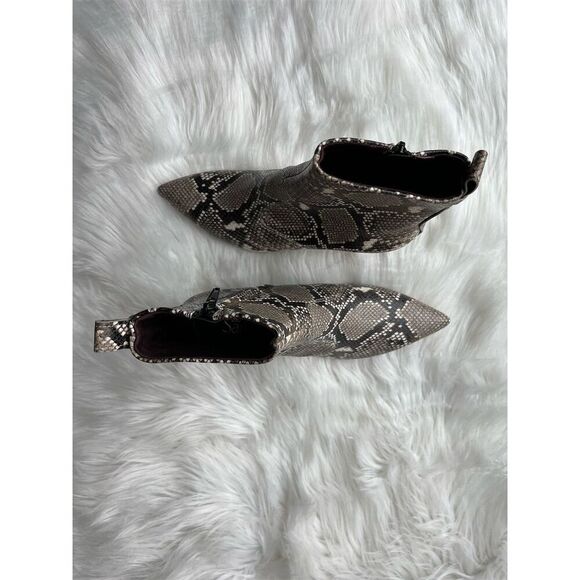 🆕 Franco Sarto Women's Gray Snakeskin Ankle Boots Size 5 Kitten Heel - Picture 2 of 9